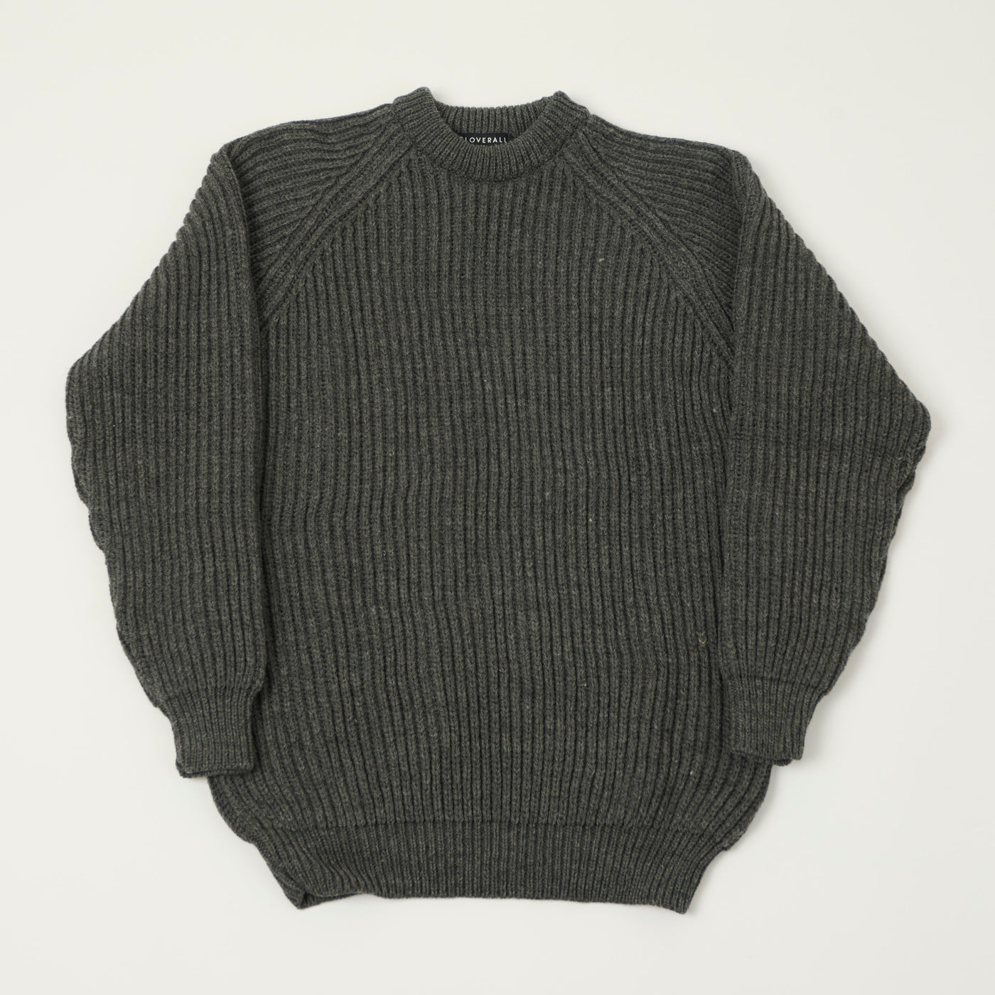 Gloverall Ribbed Fisherman Knit Jumper - Grey