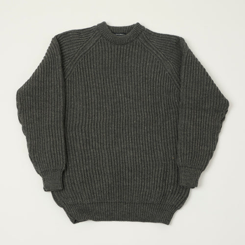 Gloverall Ribbed Fisherman Knit Jumper - Grey