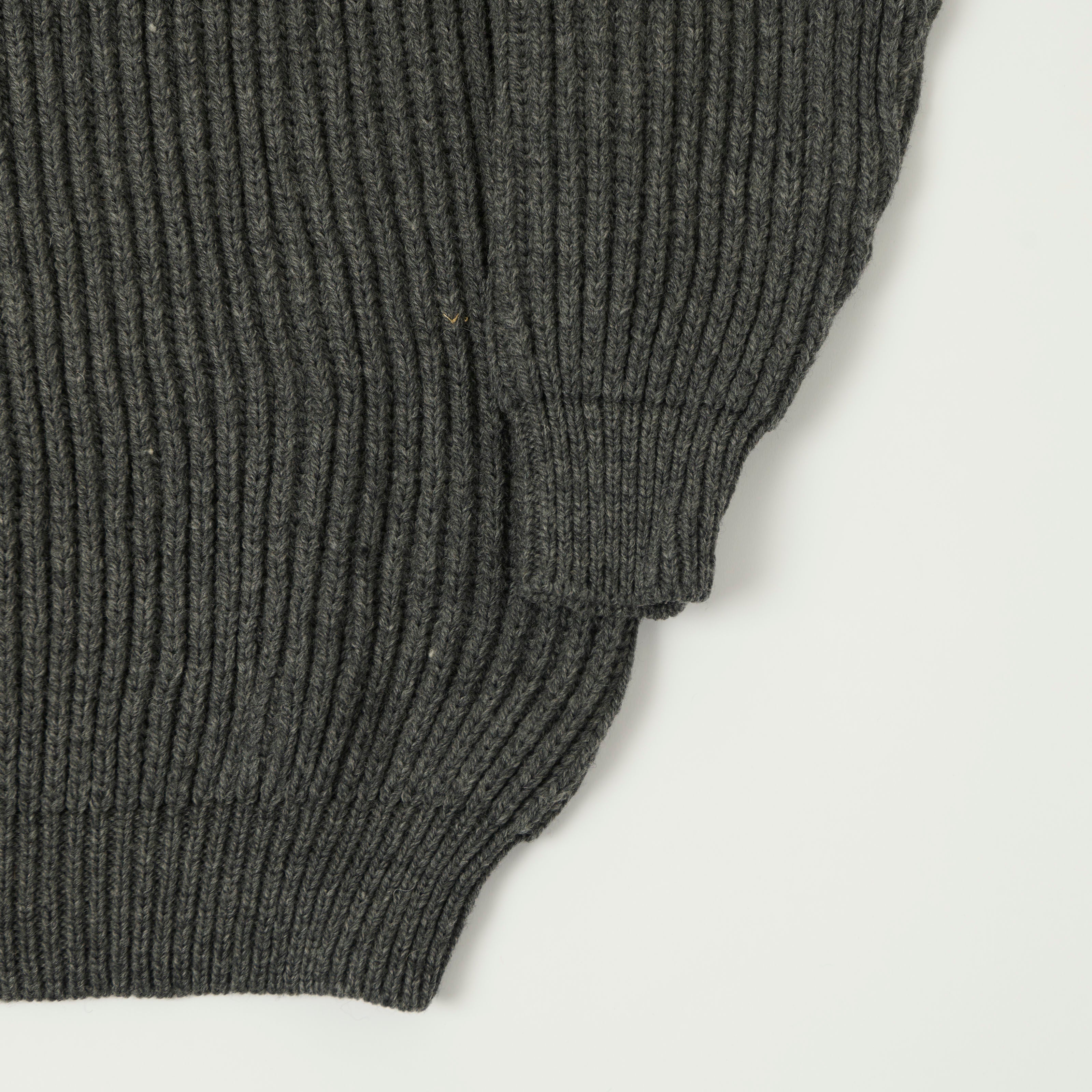 Gloverall Ribbed Fisherman Knit Jumper - Grey