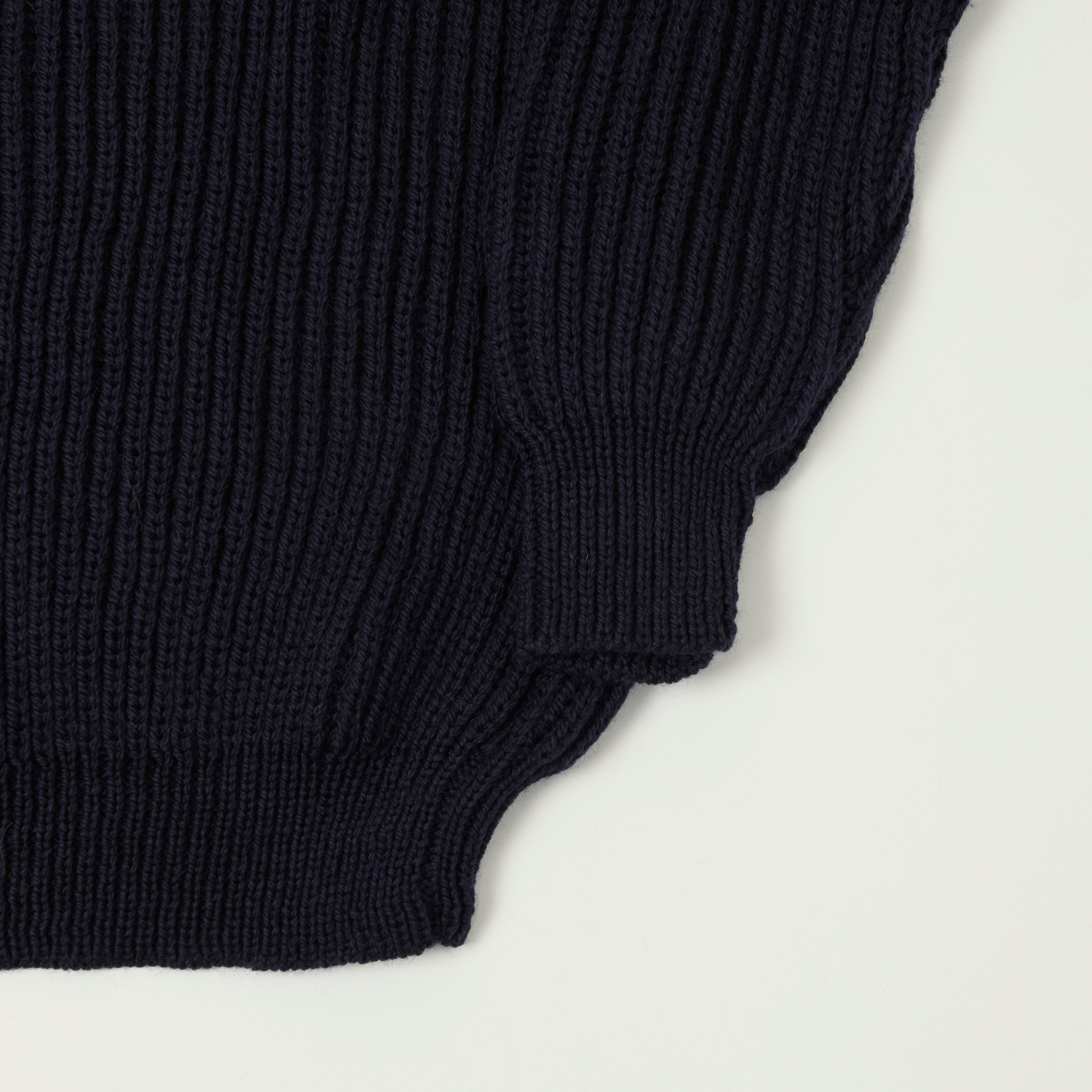 Gloverall Ribbed Fisherman Knit Jumper - Navy