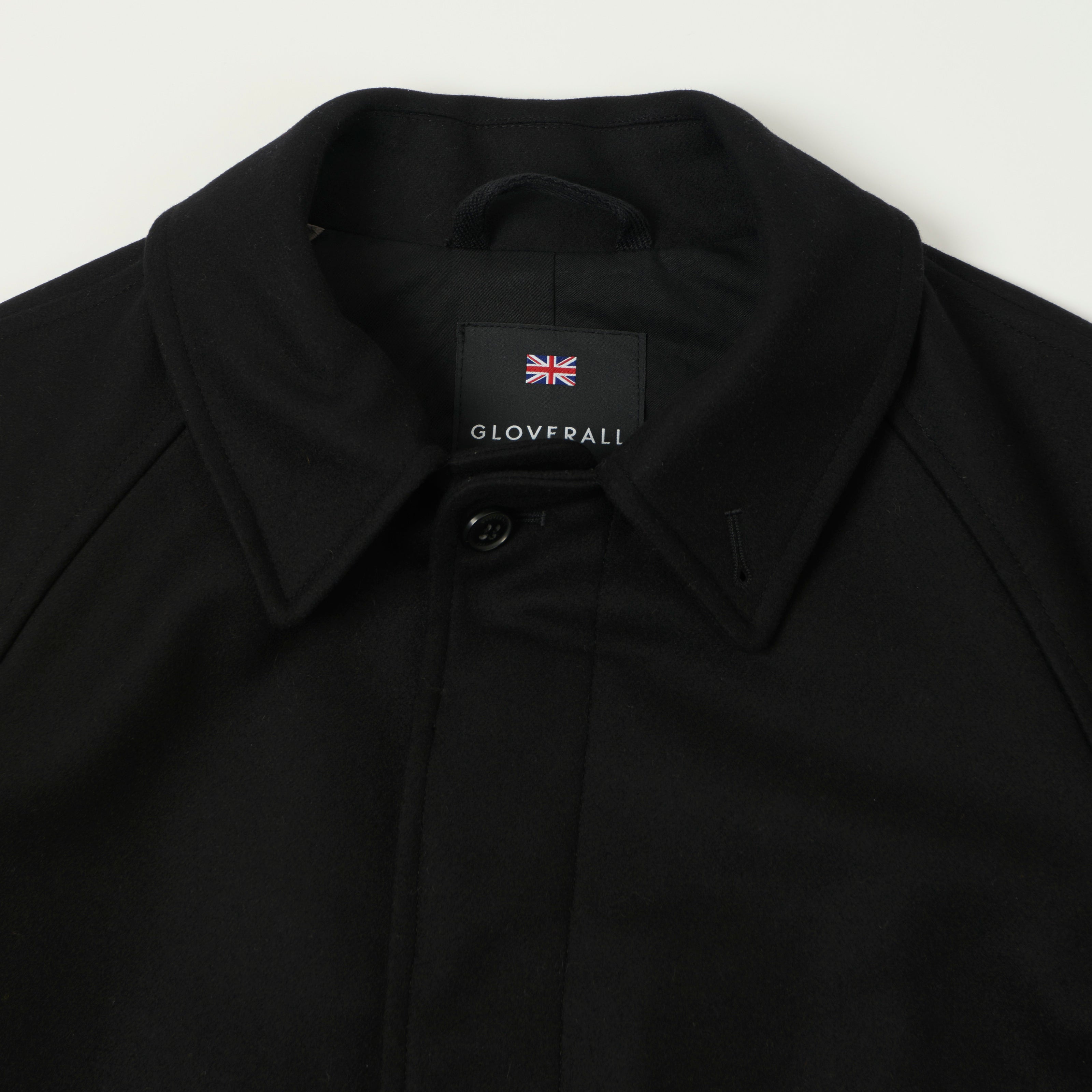 Gloverall 'Hynes' Raglan Sleeve Balmacaan Coat - Black