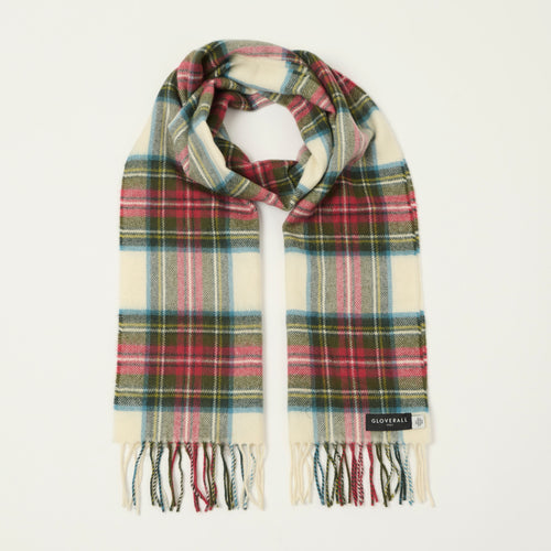 Gloverall Lambswool Tartan Scarf - Stewart Dress Weathered