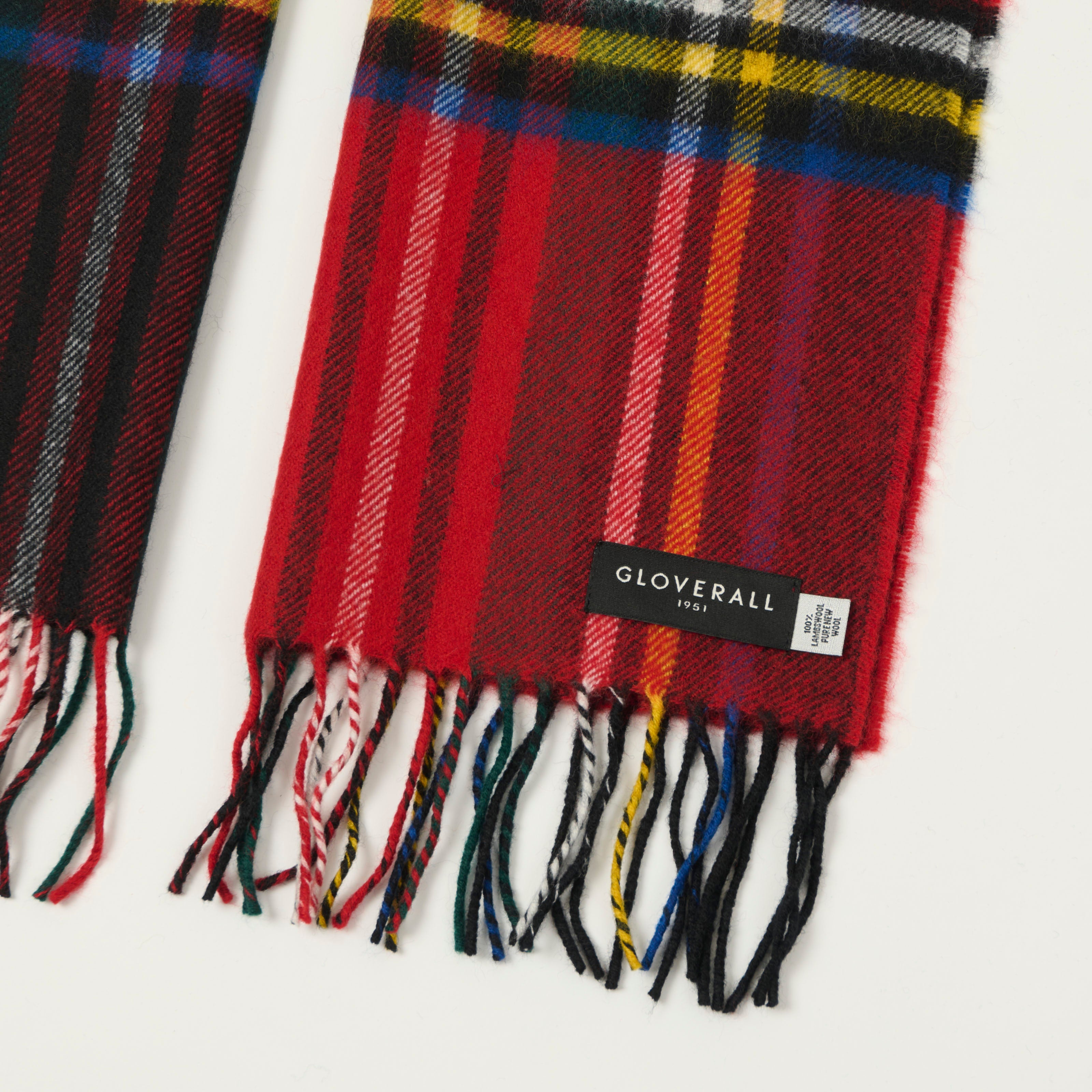 Gloverall Lambswool Tartan Scarf - Black Royal Stewart