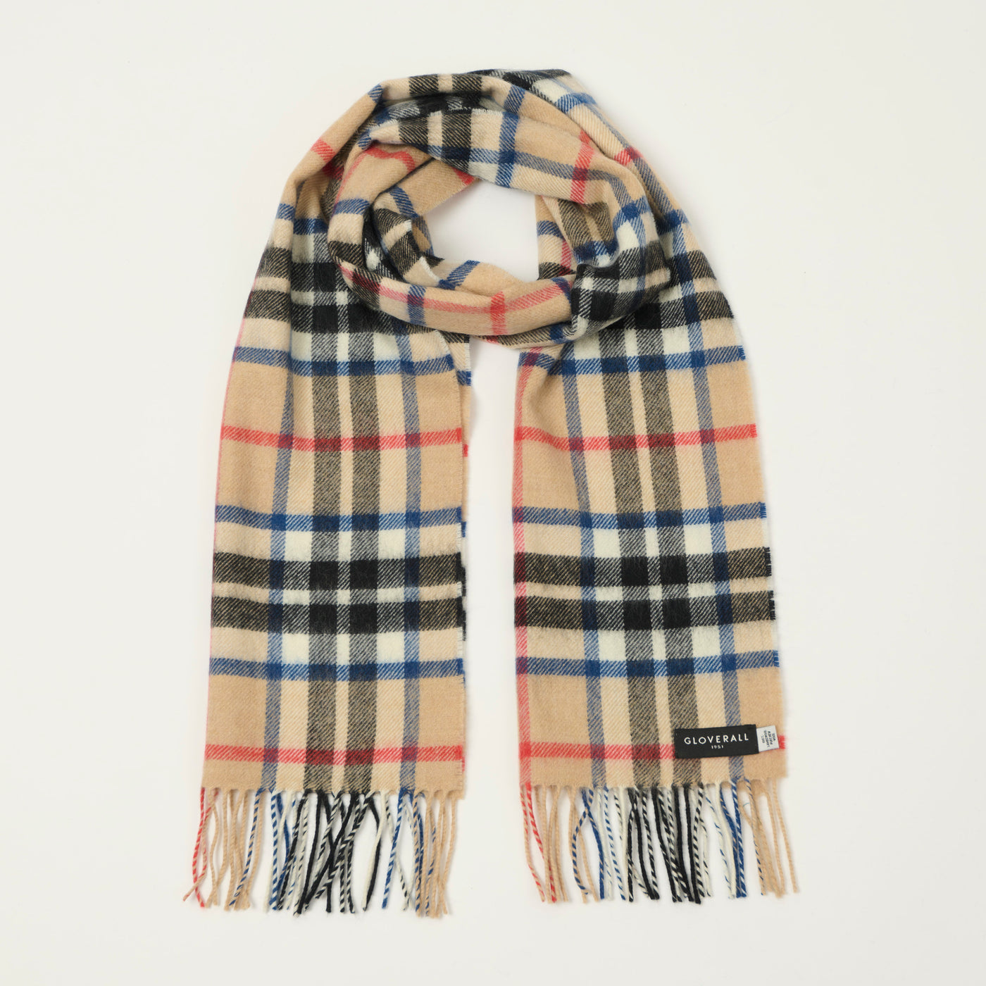 Gloverall Lambswool Tartan Scarf - Thomson Camel