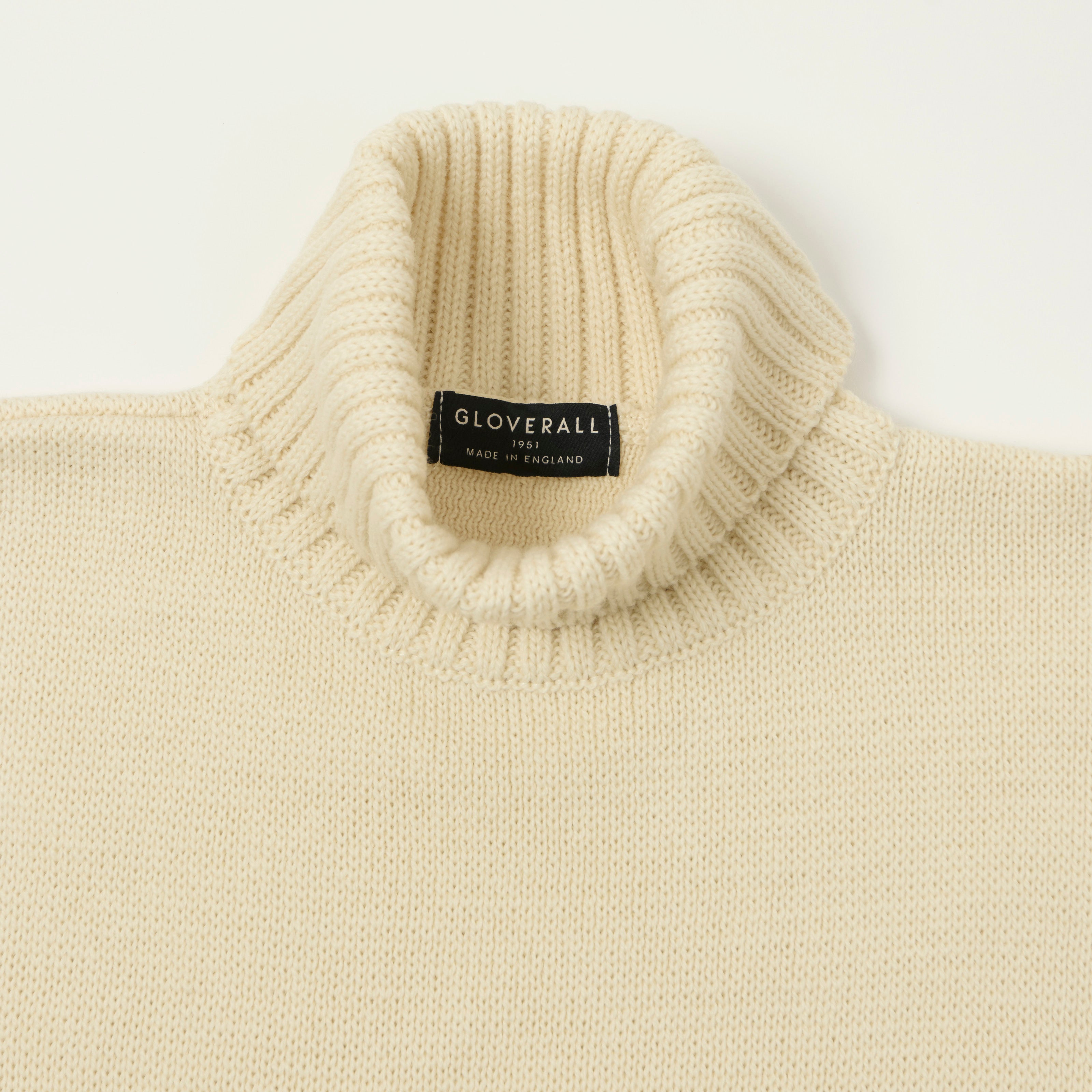 Gloverall 'Submariner' Knit Rollneck Jumper - Ecru