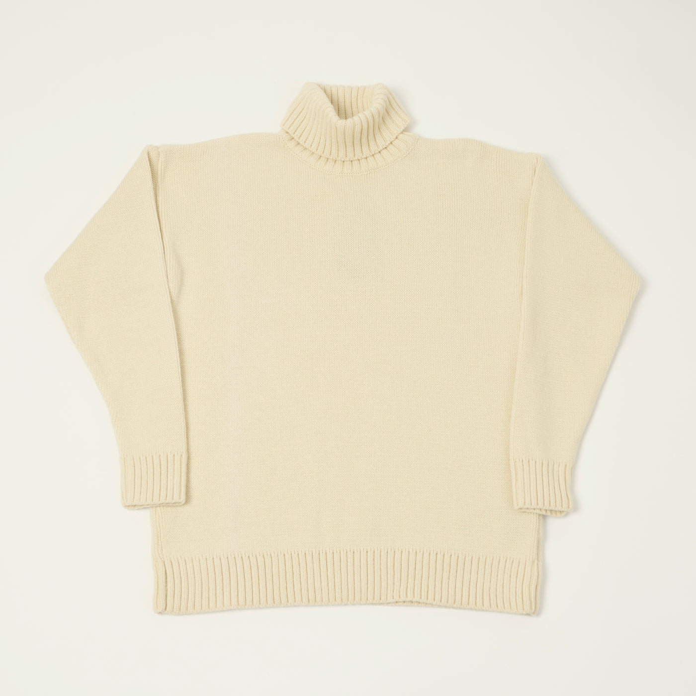 Gloverall 'Submariner' Knit Rollneck Jumper - Ecru