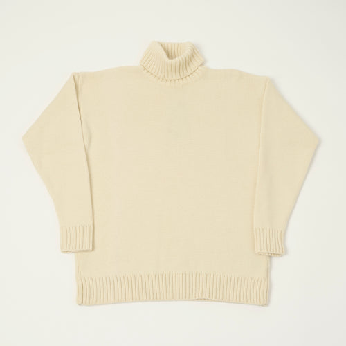 Gloverall 'Submariner' Knit Rollneck Jumper - Ecru