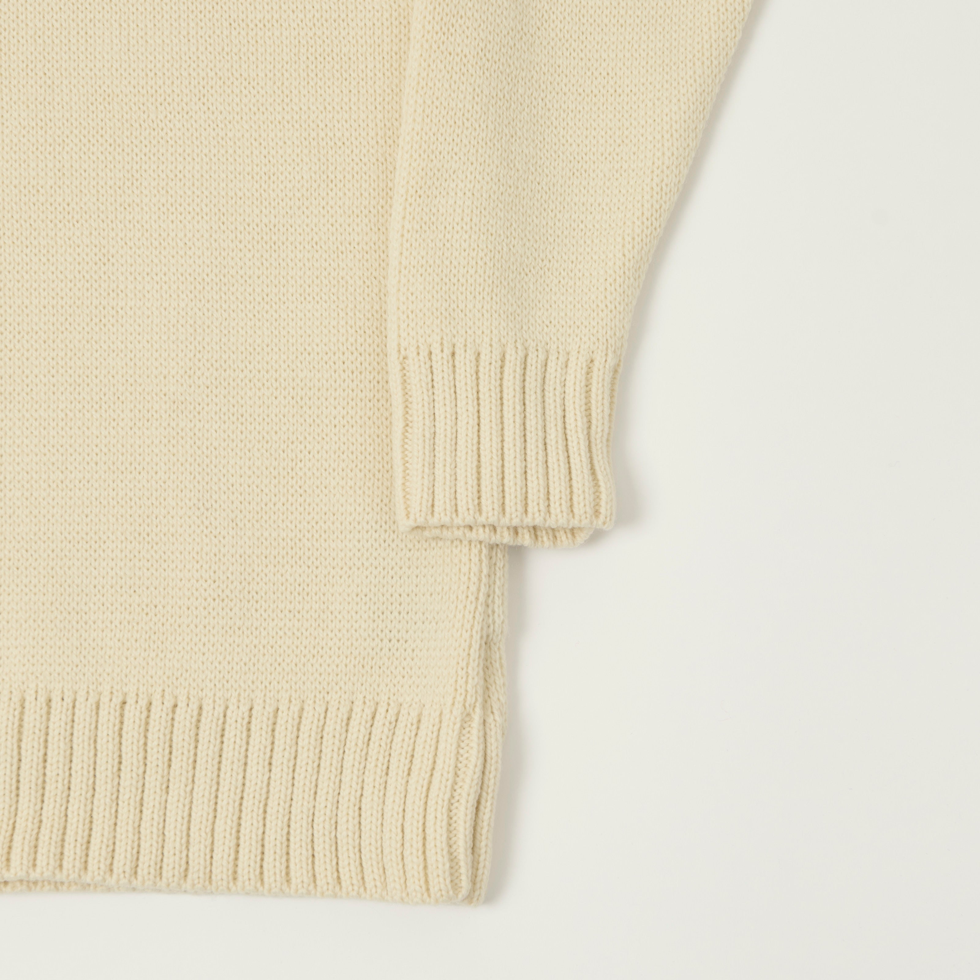 Gloverall 'Submariner' Knit Rollneck Jumper - Ecru