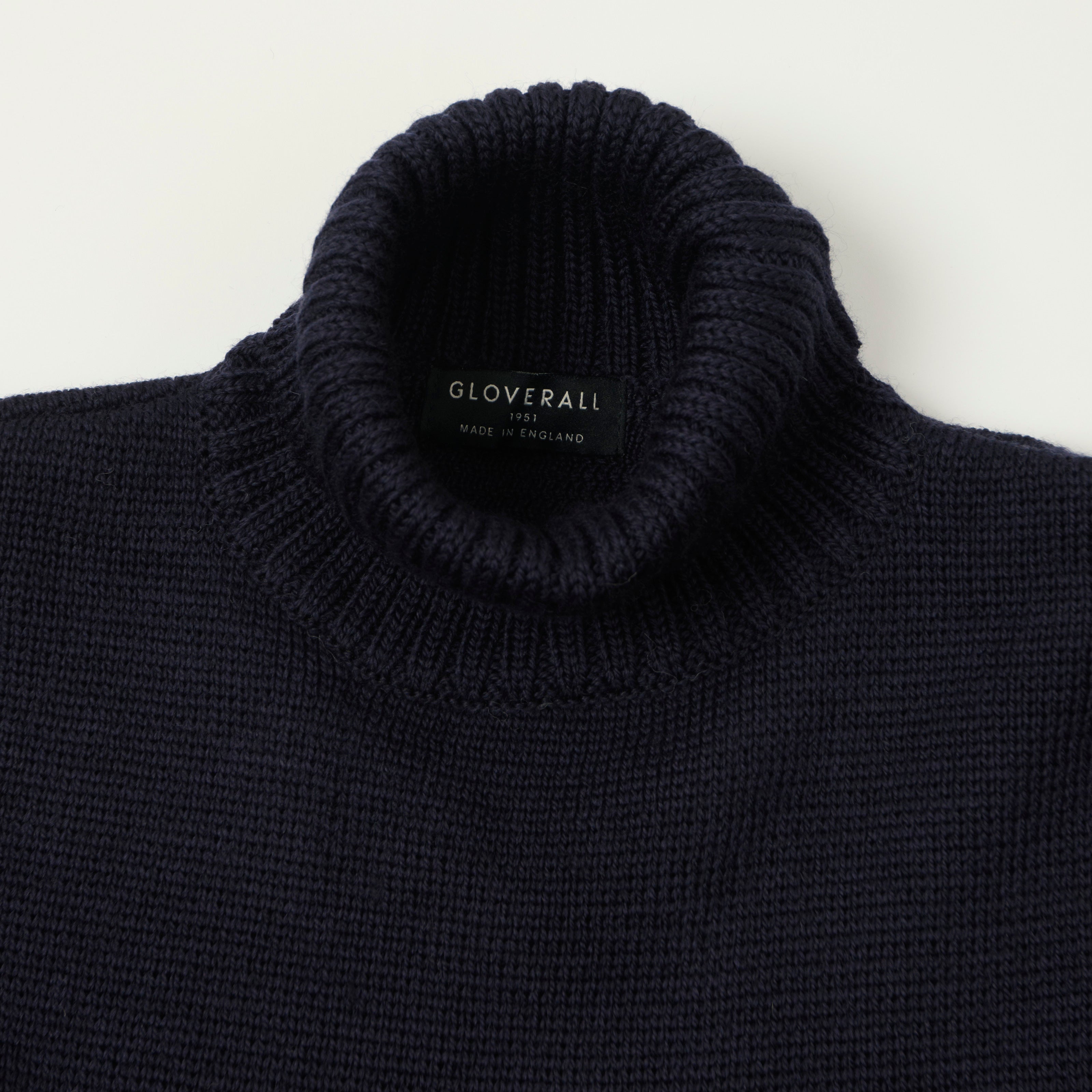 Gloverall 'Submariner' Knit Rollneck Jumper - Navy