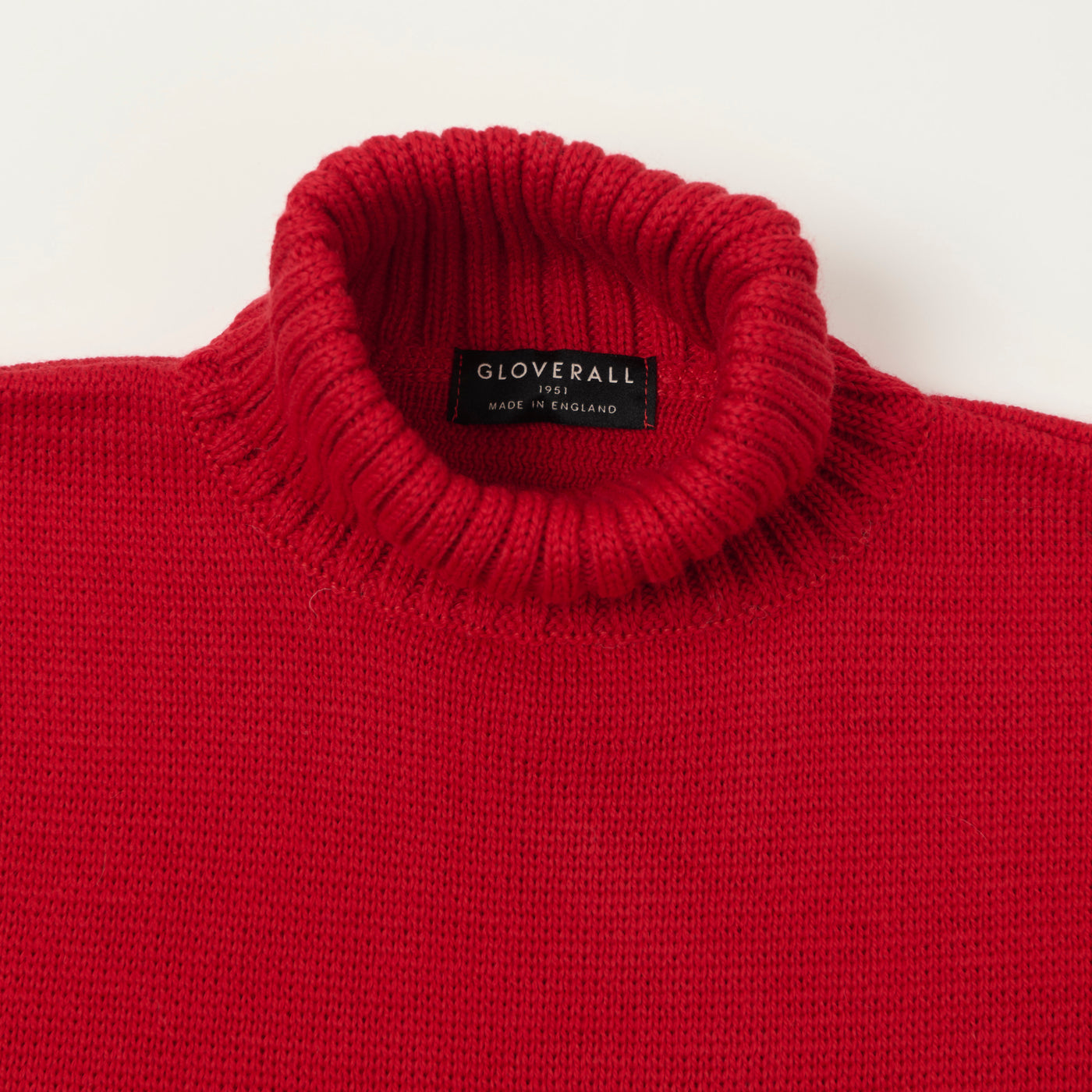 Gloverall 'Submariner' Knit Rollneck Jumper - Red