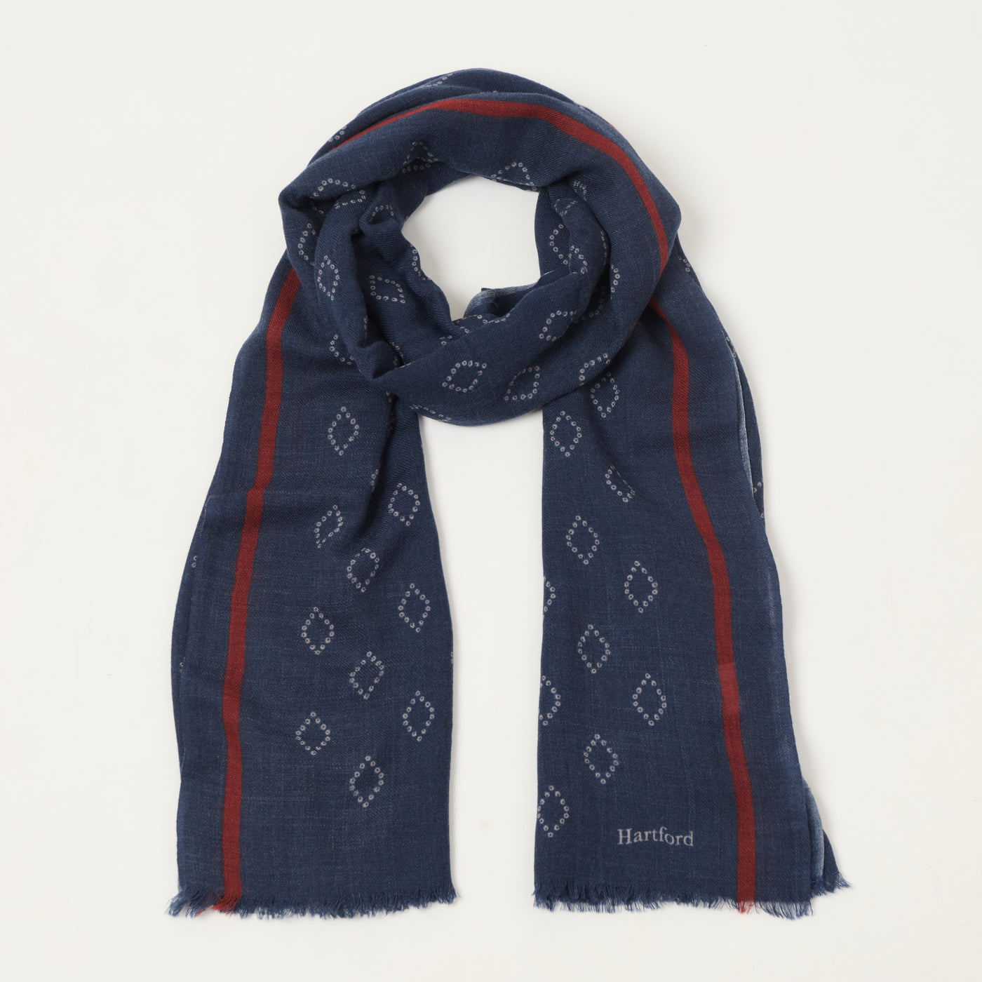 Hartford 'Graphic' Wool Bandana Scarf - Indigo