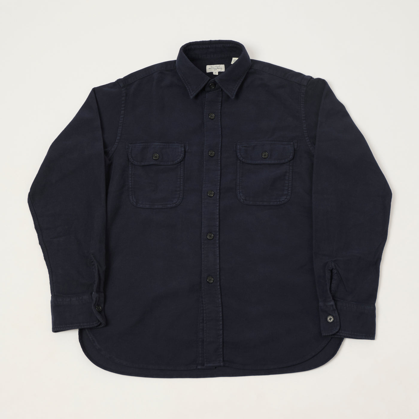Hartford 'Paco Pat' Brushed Chamois Shirt - Marine Blue