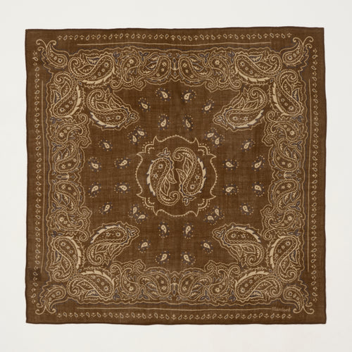 Hartford Paisley Wool Bandana - Taupe