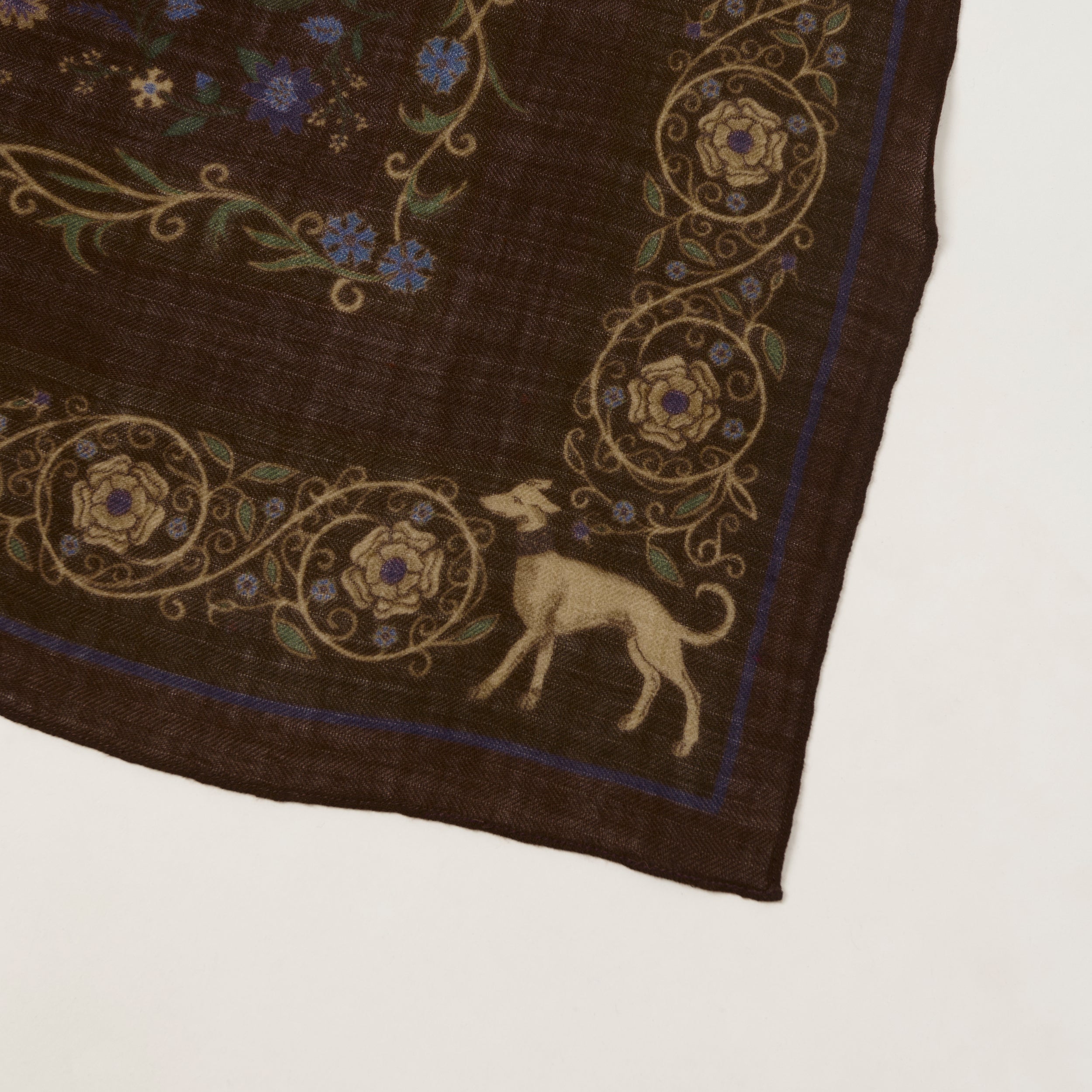 Hartford 'Unicorn' Wool Bandana Scarf - Brown