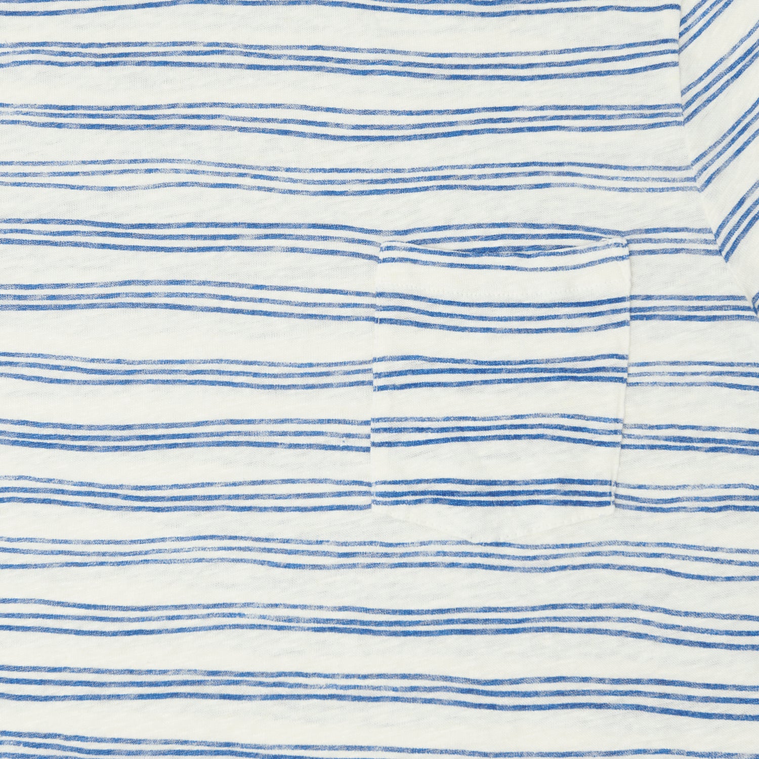 Hartford Linen Painted Stripe T-Shirt - White/Blue