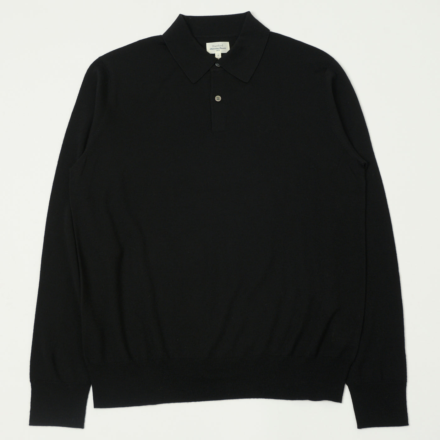 Hartford Merino Wool Polo Shirt - Black