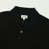 Hartford Knitted Long Sleeve Merino Polo - Black