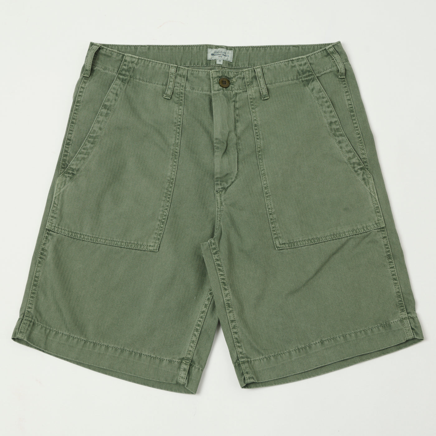 Hartford Herringbone Fatigue Short - Army