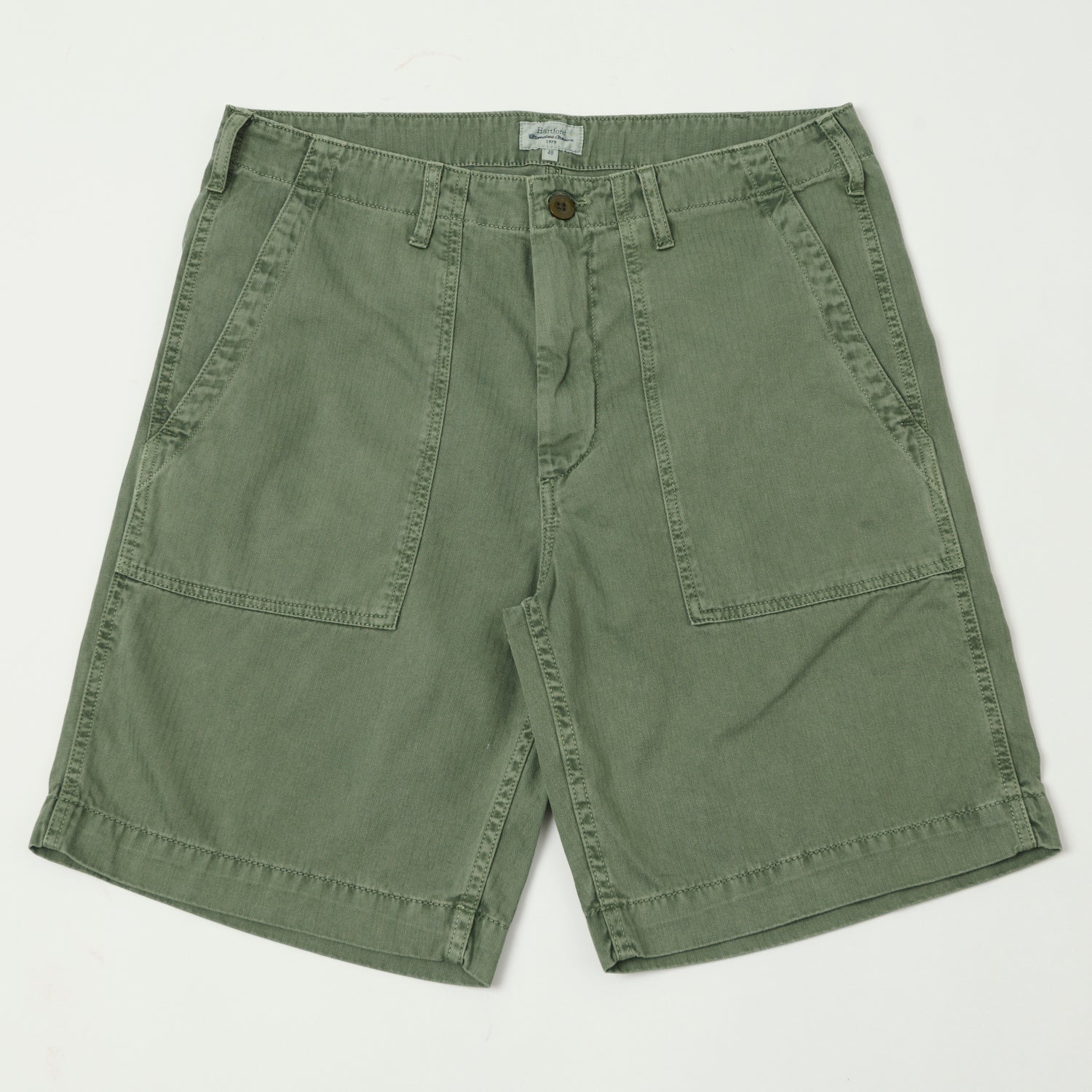 Hartford Herringbone Fatigue Short - Army