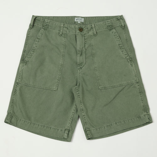 Hartford Herringbone Fatigue Short - Army