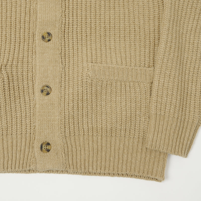 Hartford Wool Rib Cardigan - Camel