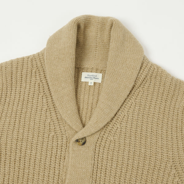 Hartford Wool Rib Cardigan - Camel