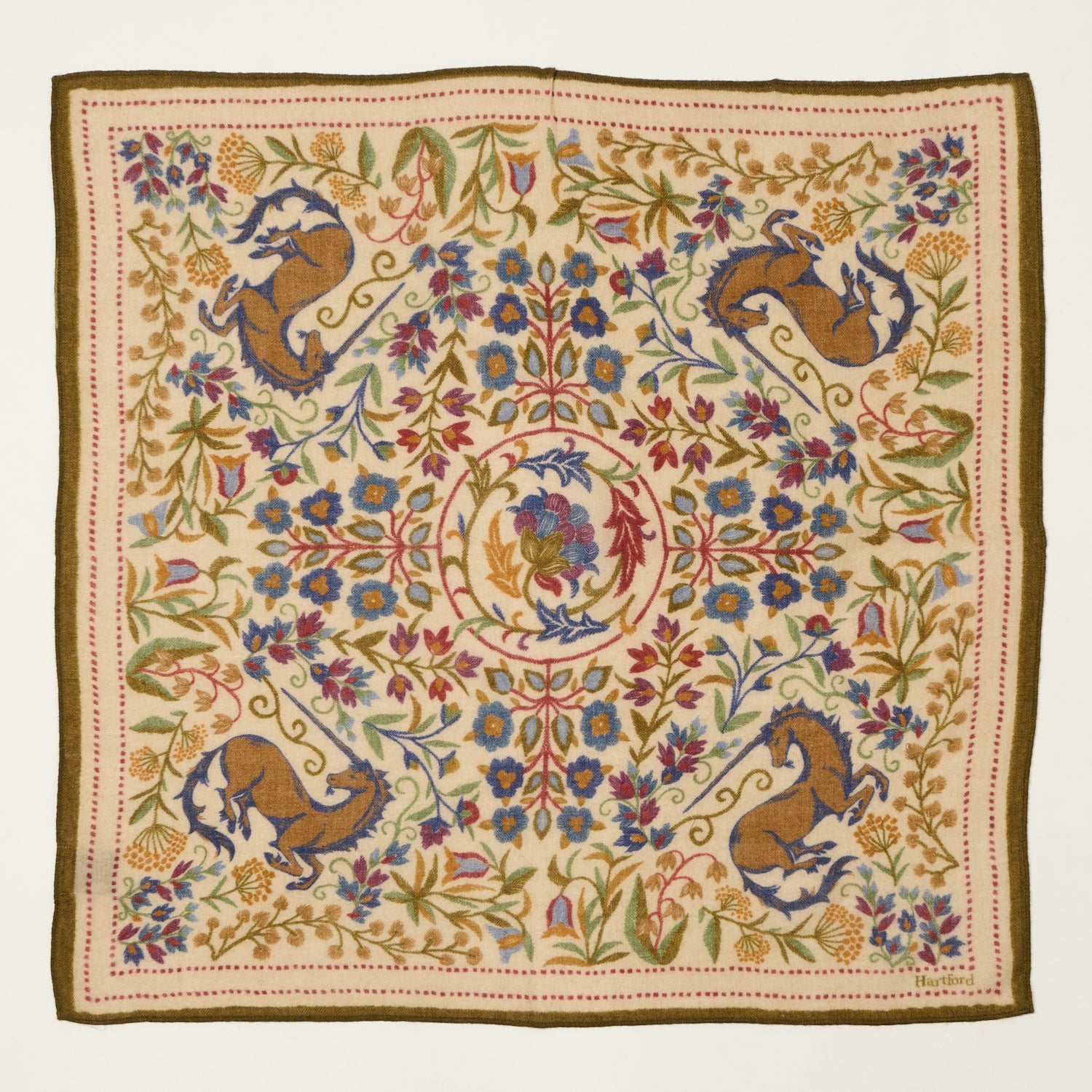Hartford 'Unicorn' Wool Bandana Scarf - Heather Beige