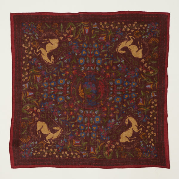 Hartford 'Unicorn' Wool Bandana Scarf - Wine