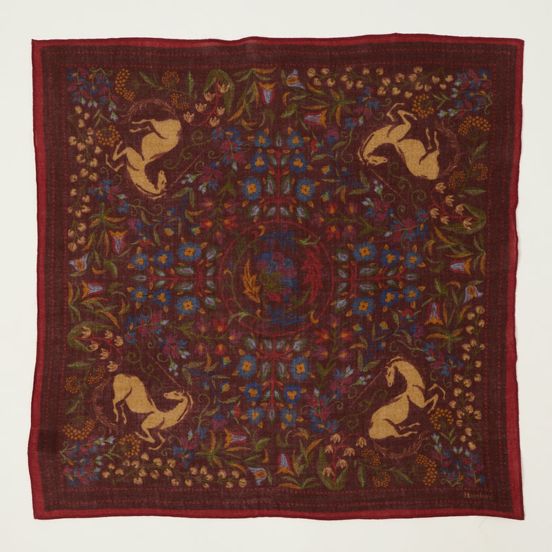 Hartford 'Unicorn' Wool Bandana Scarf - Wine