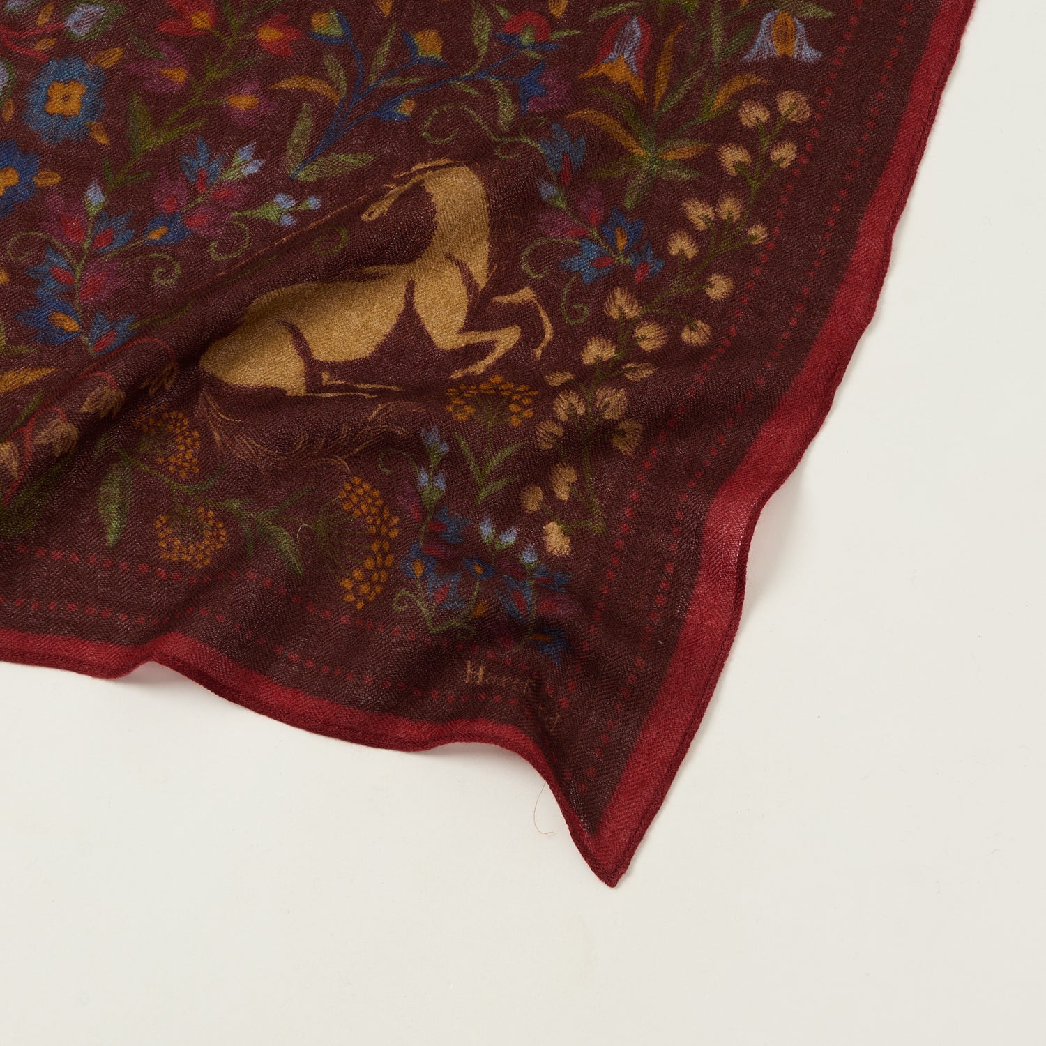 Hartford 'Unicorn' Wool Bandana Scarf - Wine
