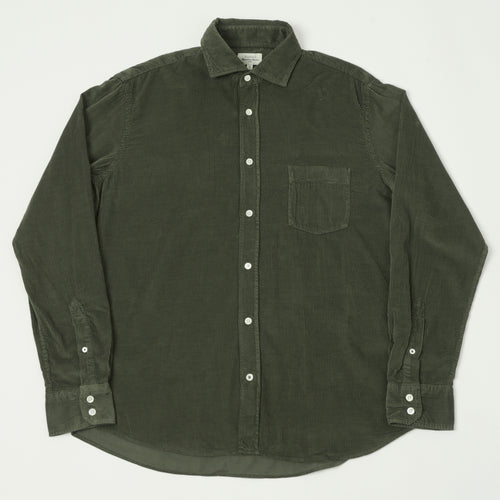 Hartford 'Paul' Light Corduroy Shirt - Military Green