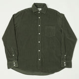 Hartford 'Paul' Light Corduroy Shirt - Military Green