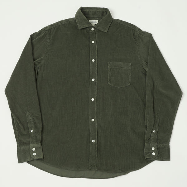 Hartford 'Paul' Light Corduroy Shirt - Military Green