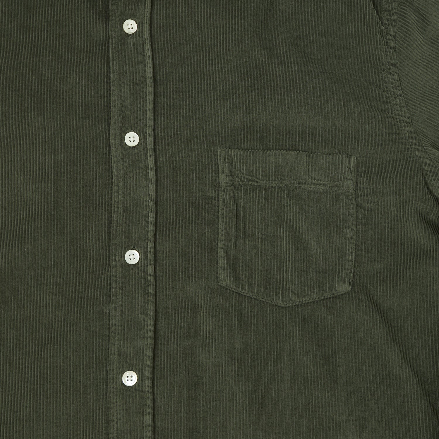 Hartford 'Paul' Light Corduroy Shirt - Military Green