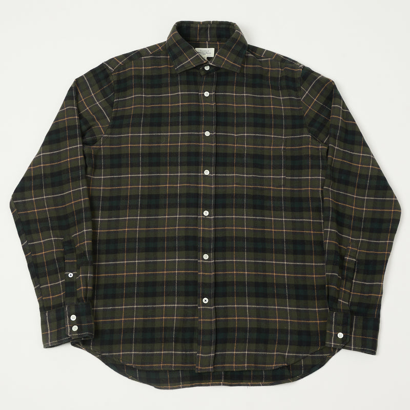 Hartford 'Paul' Check Flannel Shirt - Green/Black