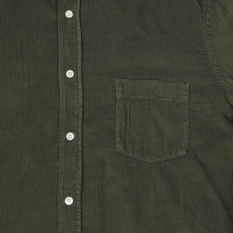 Hartford 'Paul' Light Corduroy Shirt - Military Green