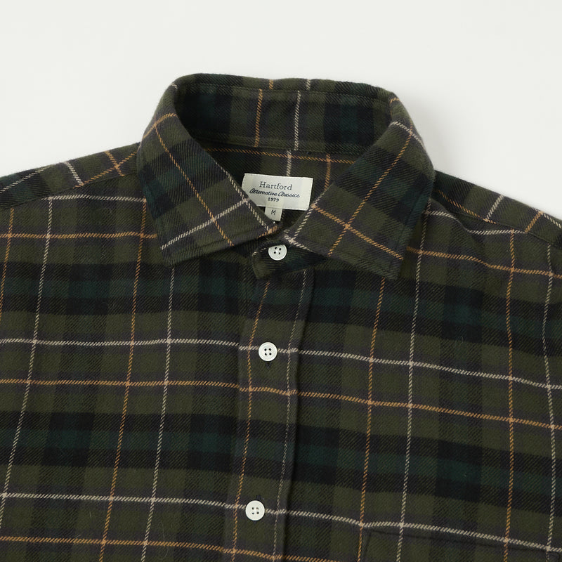 Hartford 'Paul' Check Flannel Shirt - Green/Black