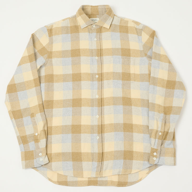 Hartford 'Paul' Check Flannel Shirt - Yellow/Grey