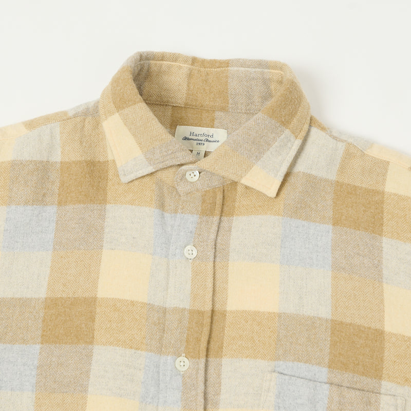 Hartford 'Paul' Check Flannel Shirt - Yellow/Grey