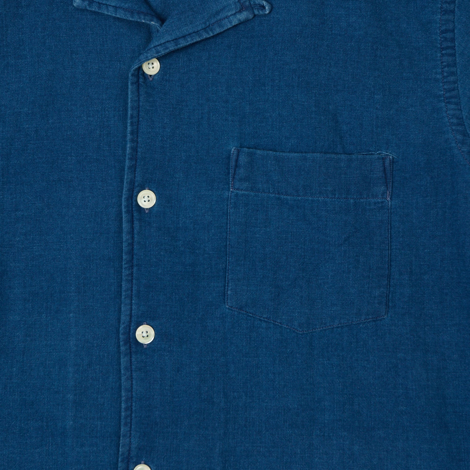 Hartford 'Palm' Camp Collar Shirt - Indigo