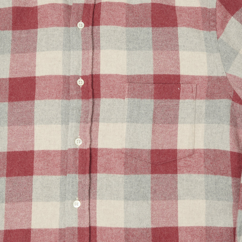 Hartford 'Paul' Check Flannel Shirt - Red/Natural