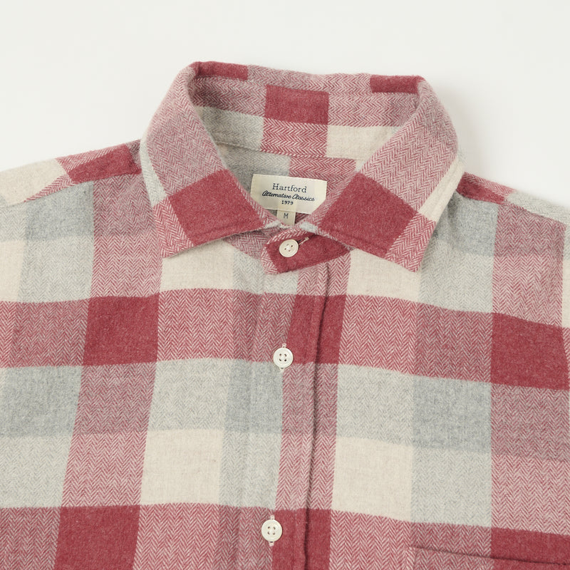 Hartford 'Paul' Check Flannel Shirt - Red/Natural