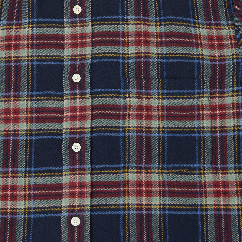 Hartford 'Paul' Check Flannel Shirt - Indigo/Jade