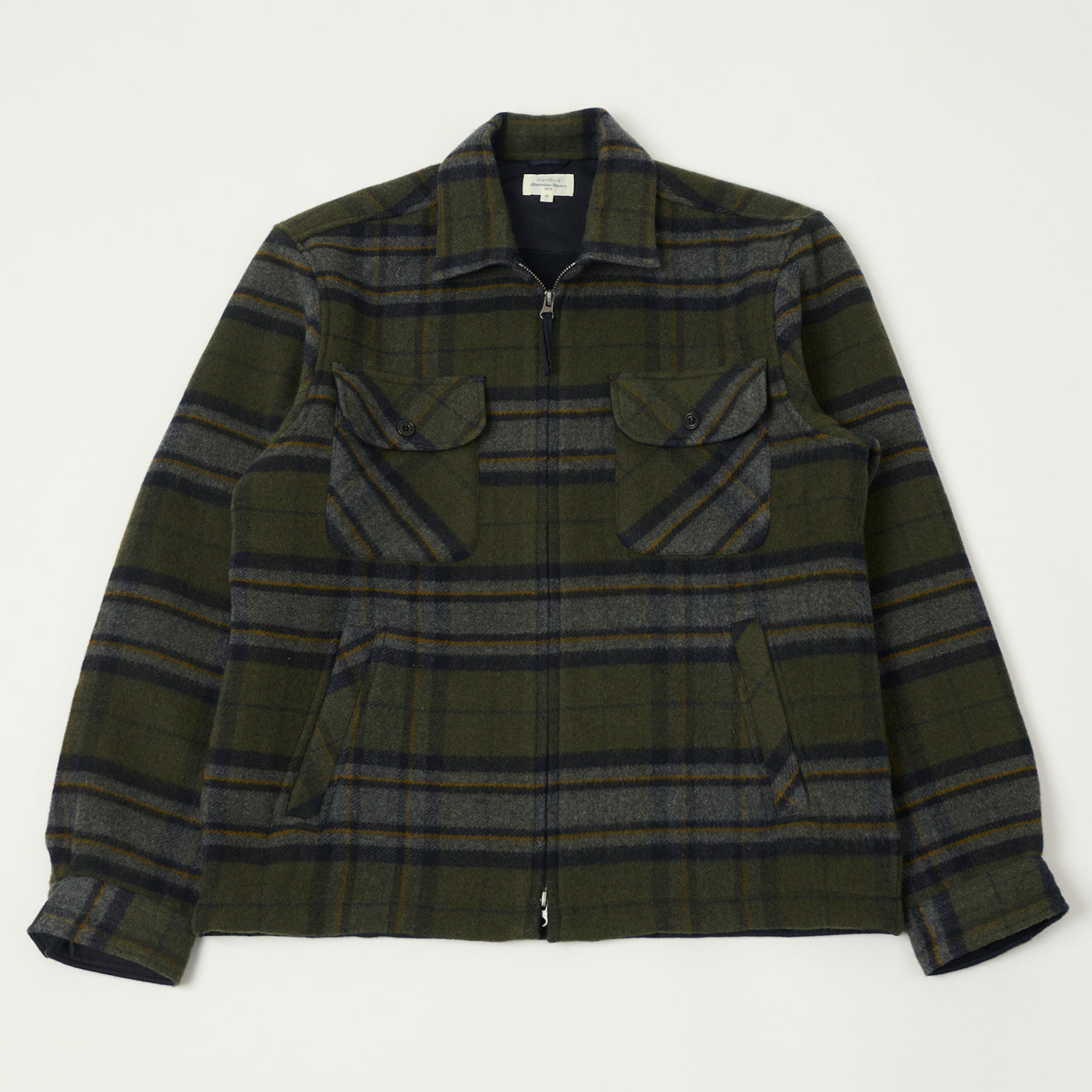 Hartford 'Dusty' Melton Wool Jacket - Forest Green