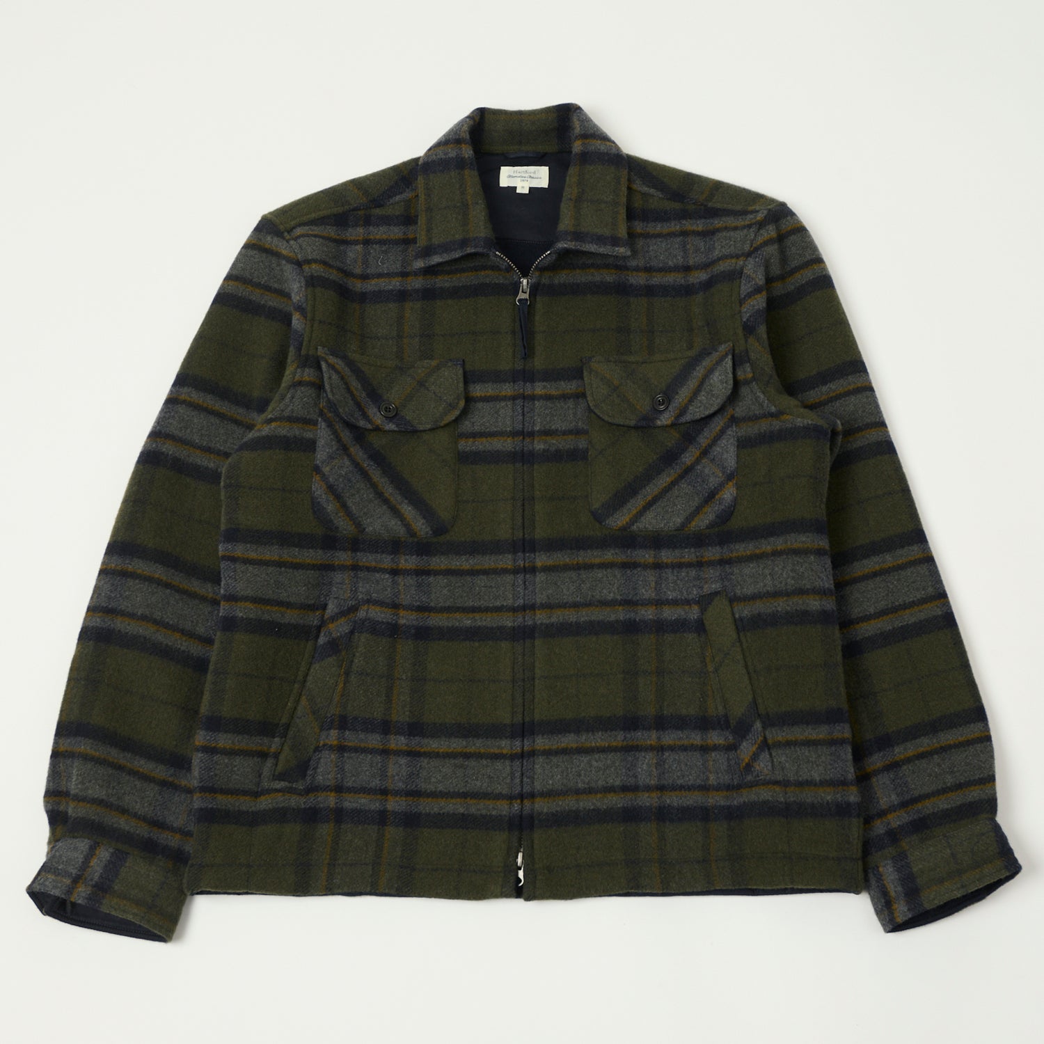 Hartford 'Dusty' Melton Wool Jacket - Forest Green