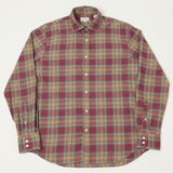 Hartford 'Paul' Check Flannel Shirt - Red/Camel