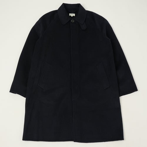 Hartford 'Graig' Wool Balmacaan Coat - Navy