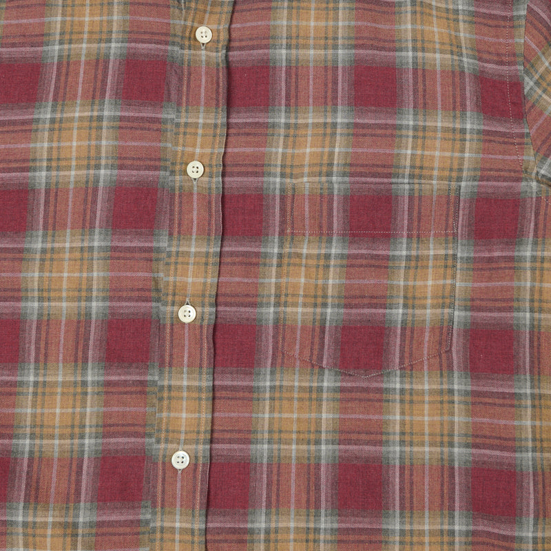 Hartford 'Paul' Check Flannel Shirt - Red/Camel