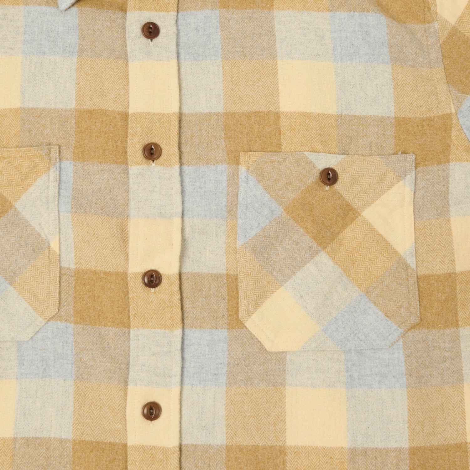 Hartford Buffalo Check Flannel Shirt - Yellow/Grey