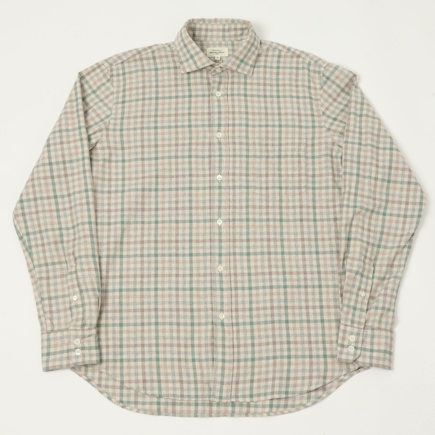Hartford 'Paul' Check Flannel Shirt - Green/Multi